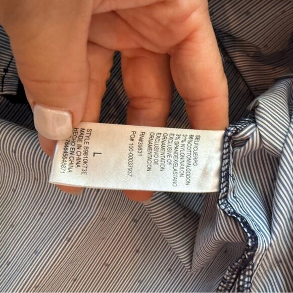 Woman’s Size Large Democracy Sleeveless Button Down Shirt Tassels - Picture 5 of 7